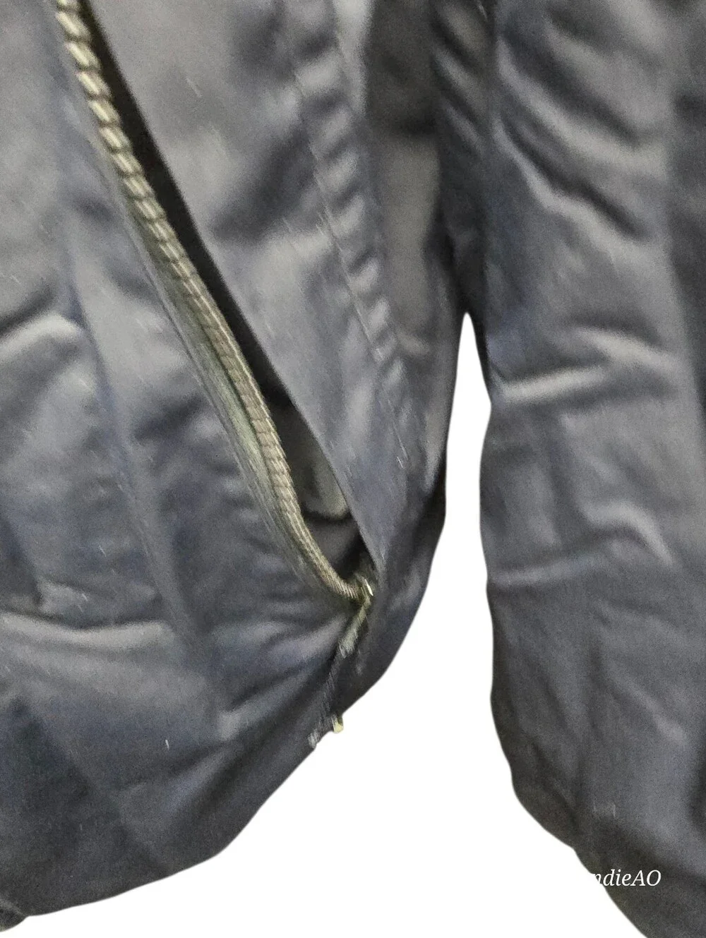Nautica Men's Blue Jacket Nylon w/ Yellow Stripe REVERSIBLE Grey Fleece Sz. L